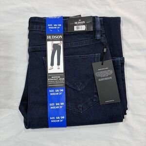 Hudson Women's Mid-Rise Signature Pockets Straight Jeans Obscurity Blue 10/30